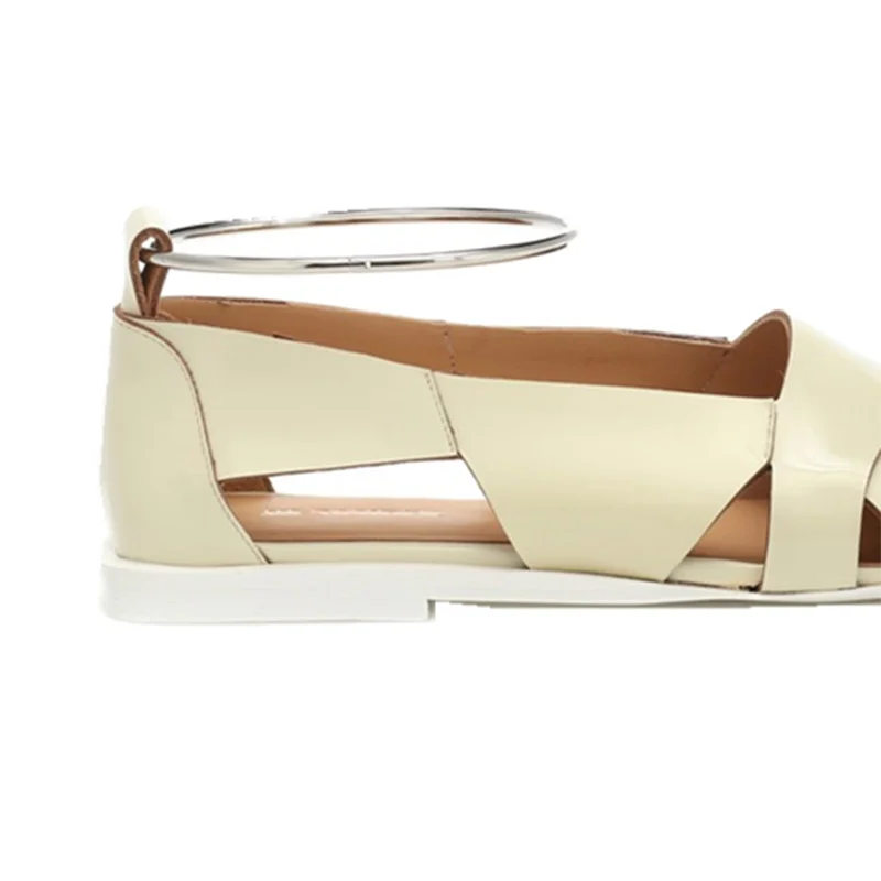 DEAT/простые женские туфли с квадратным носком на плоской подошве металлической