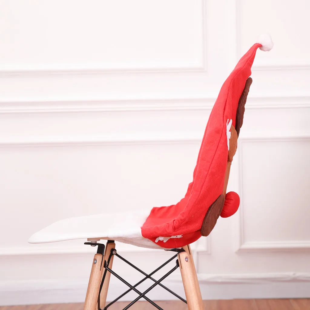 Christmas Decoration Chair Covers Dining Seat Santa Claus Home Party Decor Cartoon Old Man Snowman Stool Set | Дом и сад