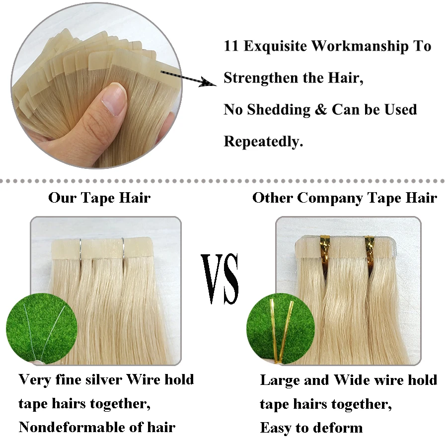 Showcoco натуральные ленты для наращивания волос девственные Реми 10 А салонный один