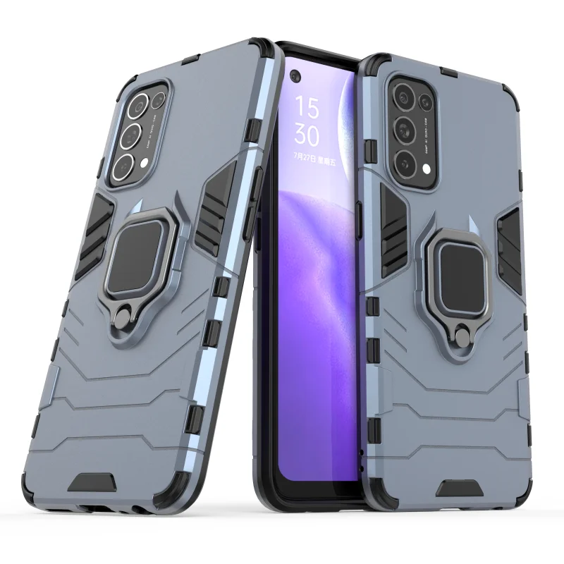 

Rugged Armor Metal Stand Phone Case For OPPO Reno 5 Pro A15 F17 A73 A53 A93 A32 A33 X7 7 4G Realme 7I C17 4 SE Q2 2020 5G Cover