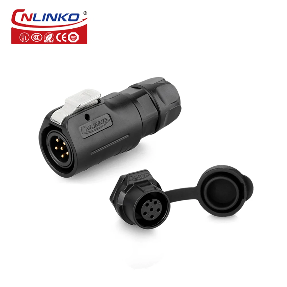 

CNLINKO UL Approved 2 3 4 5 7 8 Pin DIN Solder IP67 3-5A Power Waterproof Plug Socket Connector Male/Female Plug Wire Connectors