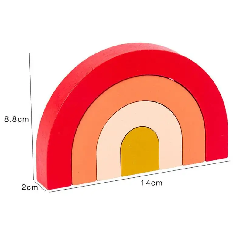 

Children Wooden Rainbow Curved Stacked Toys Montessori Education Building Blocks Game Ins Style Kids Room Toys Gifts Baby