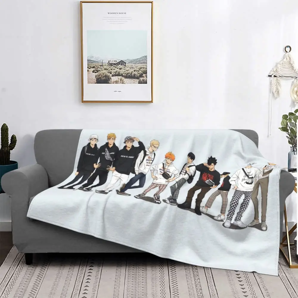 

Haikyuu Season 4 Poster Blanket Flannel Summer Volleyball Breathable Lightweight Thin Throw Blankets for Home Couch Bedspreads