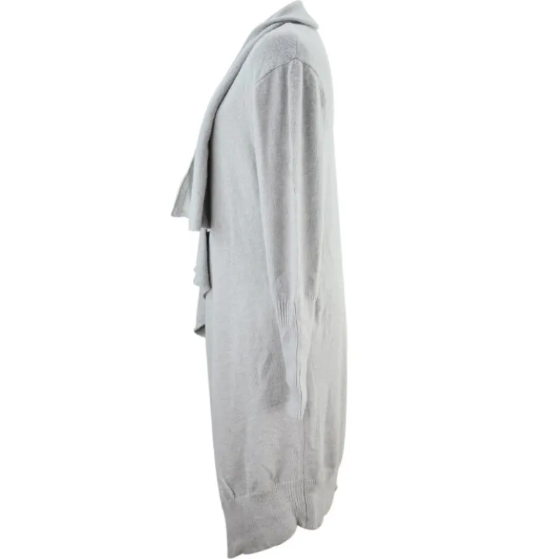 

Women\u2019s Open Front Cardigan, Long Sleeves Wide Lapel Solid Color Draped Coats with Pockets Spring Autumn