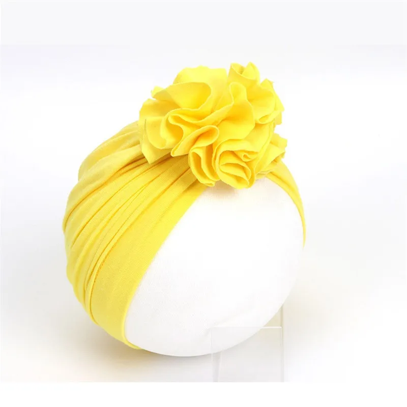 yellow Повязка на голову для девочек, повязки на голову, хлопковые повязки с узлом, головная повязка в виде чалмы, эластичные детские украшения для волос, головные уборы - Цвет: yellow
