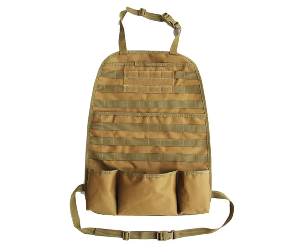 Only khaki bag Тактическая Сумка на заднюю часть сиденья автомобиля многофункциональная подвесная сумка для хранения аксессуаров карманы для спорта на открытом воздухе чехол для сиденья автомобиля Сумка Molle - Цвет: Only khaki bag