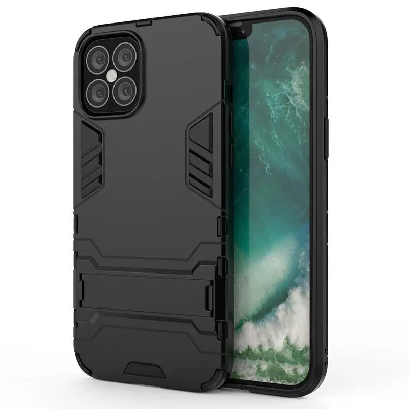 

Shockproof Armor Case For iPhone 12 Pro Max Stand Holder Phone back Cover for iPhone 12 Mini Full-body Protective Case