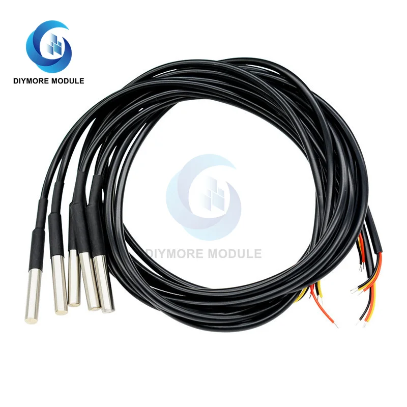 DS18B20 Stainless Steel Package Digital Temperature Sensor Diy Kit 1M/2M/2.5M/3M Waterproof Probe for Arduino | Электронные