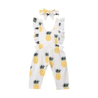 pudcoco usps fast shipping newborn baby girl pineapple romper sleeveless clothes ruffle romper jumpsuit summer outfit set