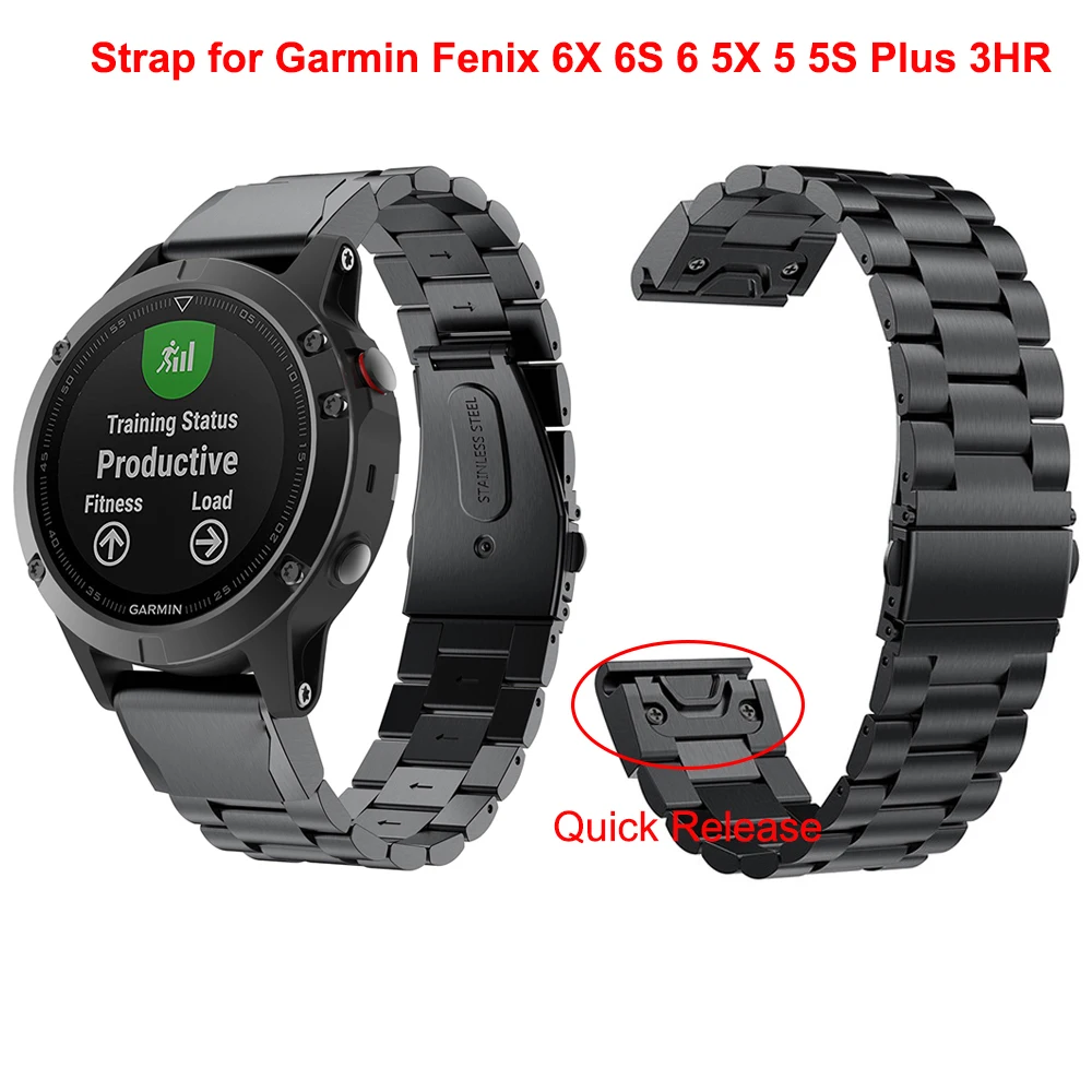 

26 22 20mm Watchband For Garmin Fenix 6 6X Pro 5 5X Plus 3HR STAINLESS STEEL Band For TACTIX DELTA Quick Release Wrist Strap