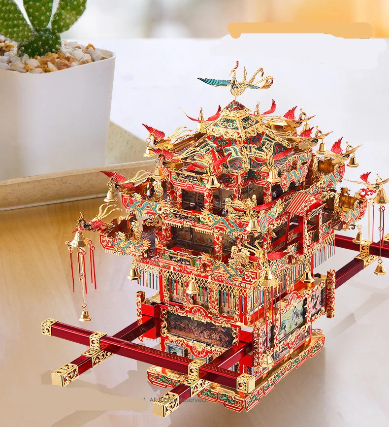 3D DIY металлическая головоломка Китайский традиционный свадебный седан стул