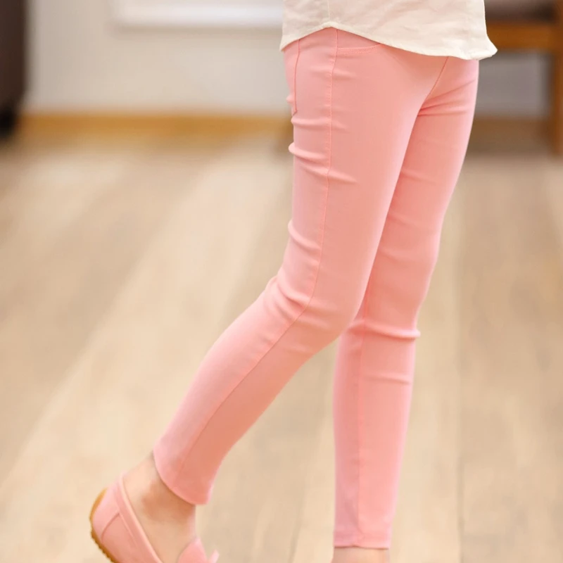 Весенне летние штаны для девочек разноцветные хлопковые смешанные эластичные