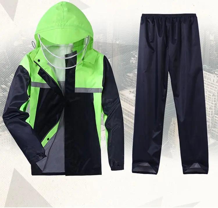 

Electric Motorcycle Raincoat Adult Thick Fashion Waterproof Rain Coat Pants Summer Hiking Gabardina Hombre Rain Clothes AC50RC