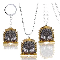 game mhw key chain necklaces monster nergigante pendant necklace chain metal keychain keyrings gift jewelry for mens