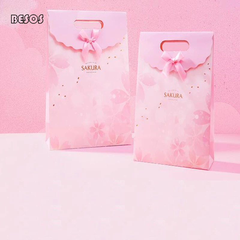 Fashion Dreamy Pink Sakura Holiday Party Underwear Perfume Scarf Lipstick Rectangular Cardboard Paper Gift Box Bag B231D | Дом и сад