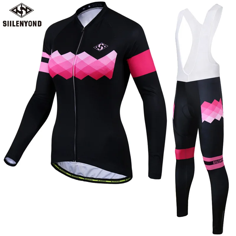 

Siilenyond 2020 Long Sleeve Cycling Clothing Set Women Mountain Bicycle Cycling Jersey MTB Bike Cycling Clothes