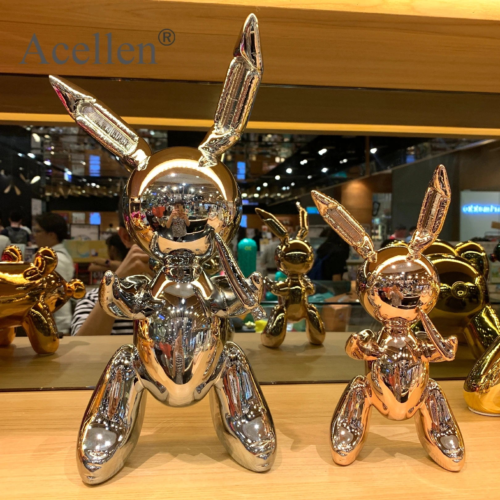 Милый Шарик кролик статуя смола скульптура домашний декор Современная