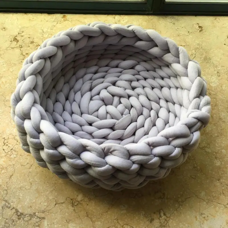

Core Cotton Striped Round Pet Cushion Machine Washable Woven Pet Kennel Cat Nest Pet Supplies Pet Bed