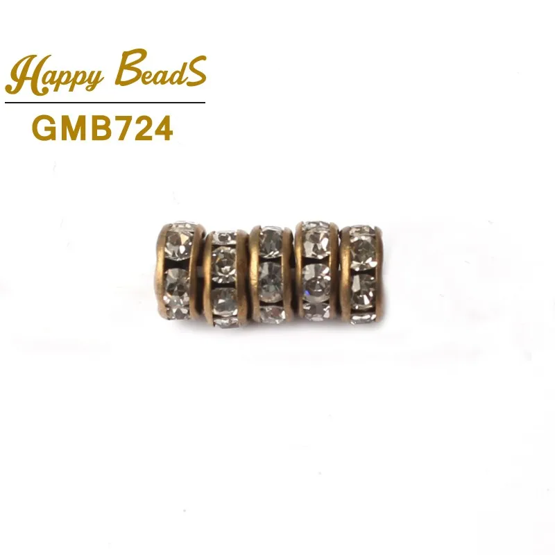Bronze plated 6 мм, 100 шт, розовое золото, бронза, металлическое покрытие, стразы Rondelle, кристалл, свободный разделитель бисер, бусины для рукоделия, аксессуары для изготовления ювелирных изделий - Цвет: Bronze plated