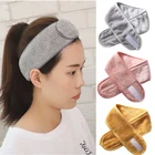 Повязка на голову из кораллового флиса для мытья лица, женская маска для ванны, косметическая повязка для волос, Спортивная эластичная мягкая фоторезинка для йоги