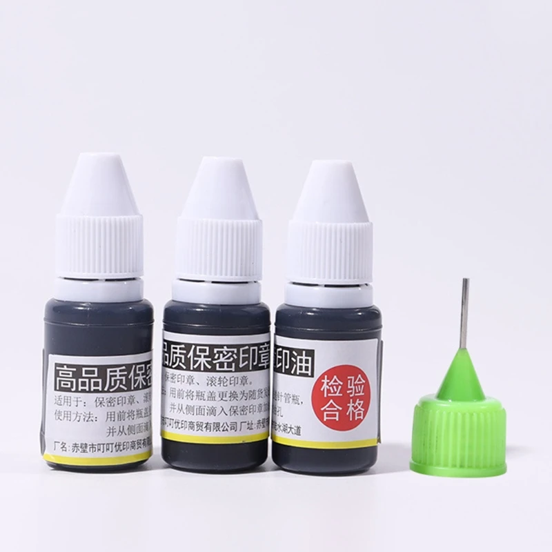 

Premium 10 ml Black Protection Stamp Refill Ink Needle Tip Design Easy to Use for Most Identity Theft Protection drop shipping