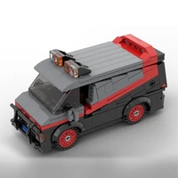 moc a team gmc vandura van classic tv high car moc 50493 swat team truck city model education building blocks toys gift