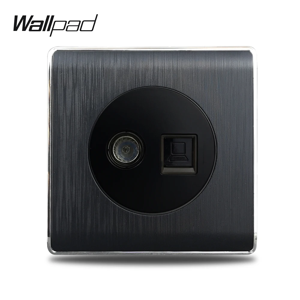 TV Data Cat6 порт Wallpad сатиновая черная пластиковая панель телевизионный компьютер