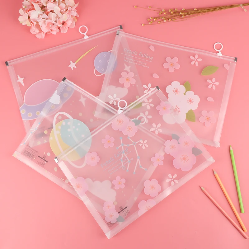 1Kawaii A4 Водонепроницаемая Пластиковая Сумка для документов папка хранения