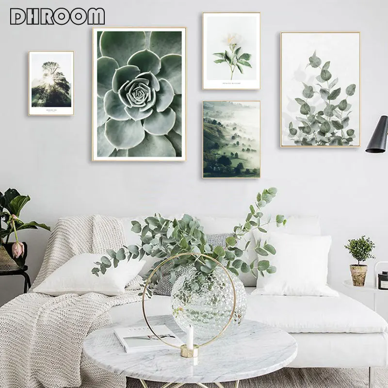Scandinavian Trees Forest Canvas Poster Nature Landscape Wall Art Flowers Leaves Print Painting Pictures Living Room Decor | Дом и сад