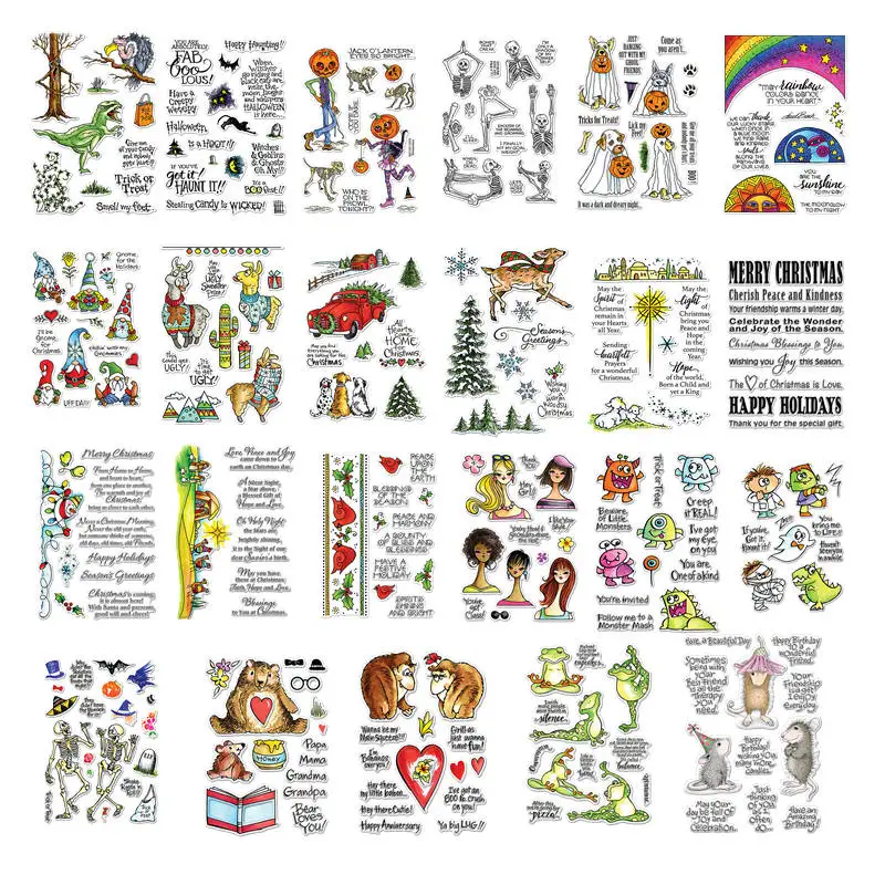 Прозрачный силиконовый штамп с животными для скрапбукинга украшение рукоделия