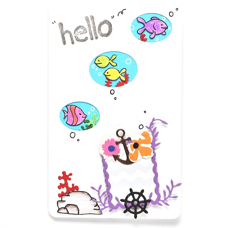 YaMinSanNiO Flower Rectangle with Anchor Metal Cutting Dies Frame Stencils Die Cut for Scrapbooking Album Paper Card Embossing | Дом и сад