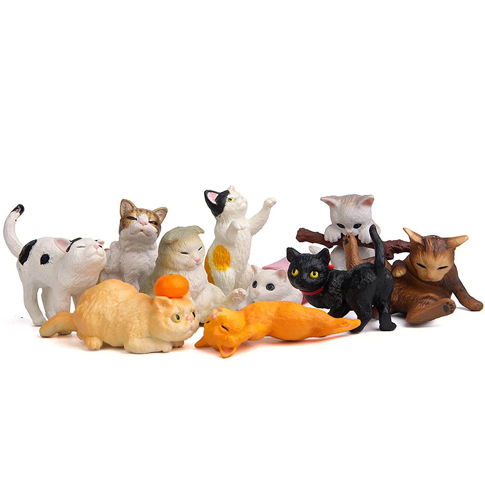 

10pcs Animal Cat Characters Toys Cat Collection Playset Cute Simulation Cat Figurines Toy For Home Garden Office Children Gift