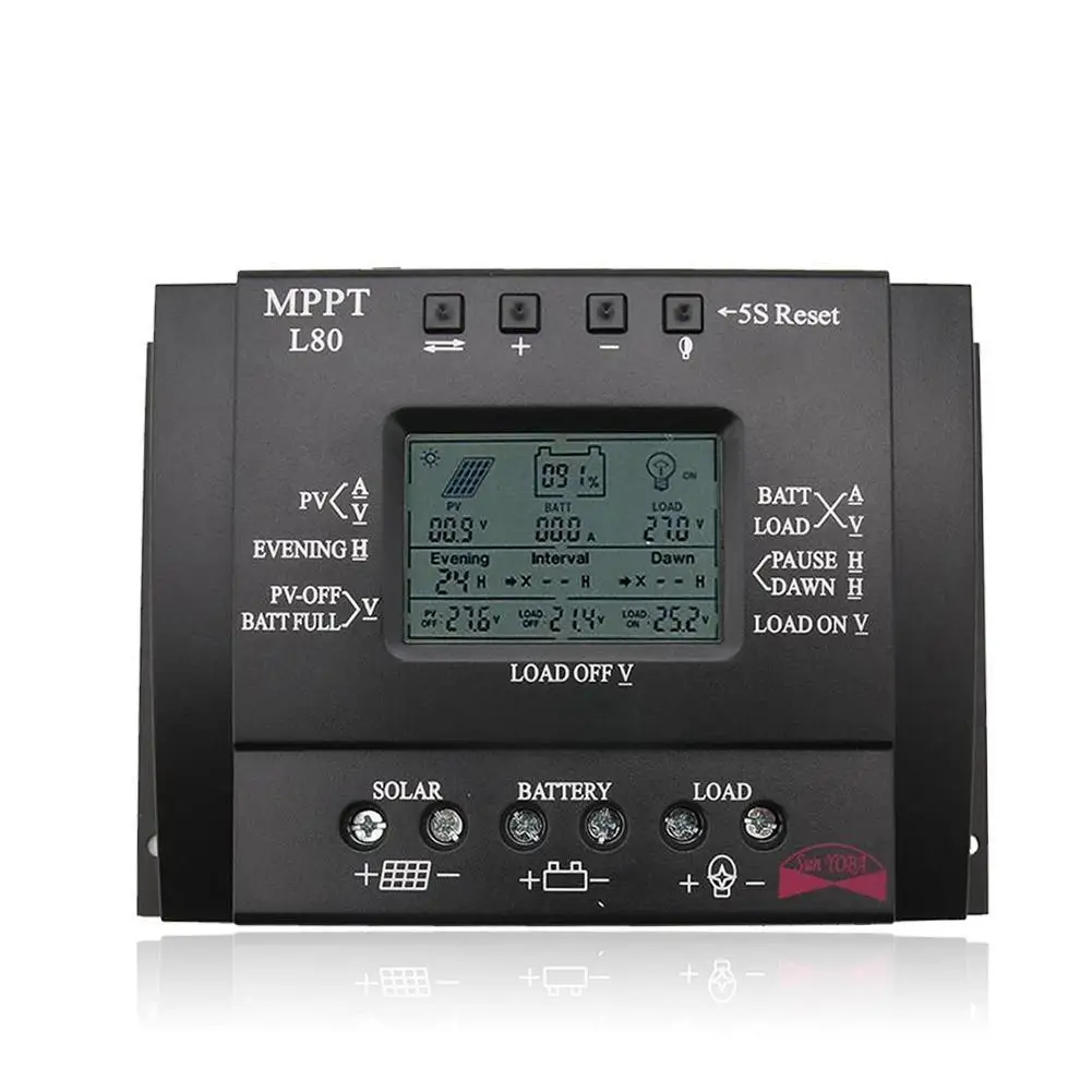 60A/80A 12/24В LCD фотоконтроллер USB порт + 10 винтов Солнечный MPPT контроллер солнечного