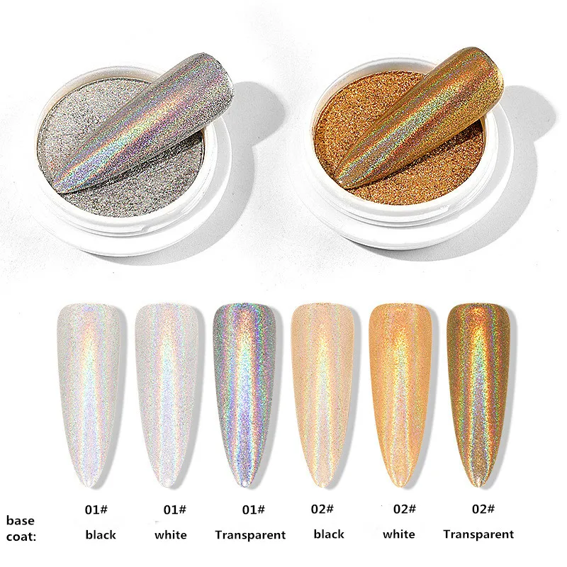 Твердый волшебный зеркальный порошок для ногтей лазерное зеркало супер