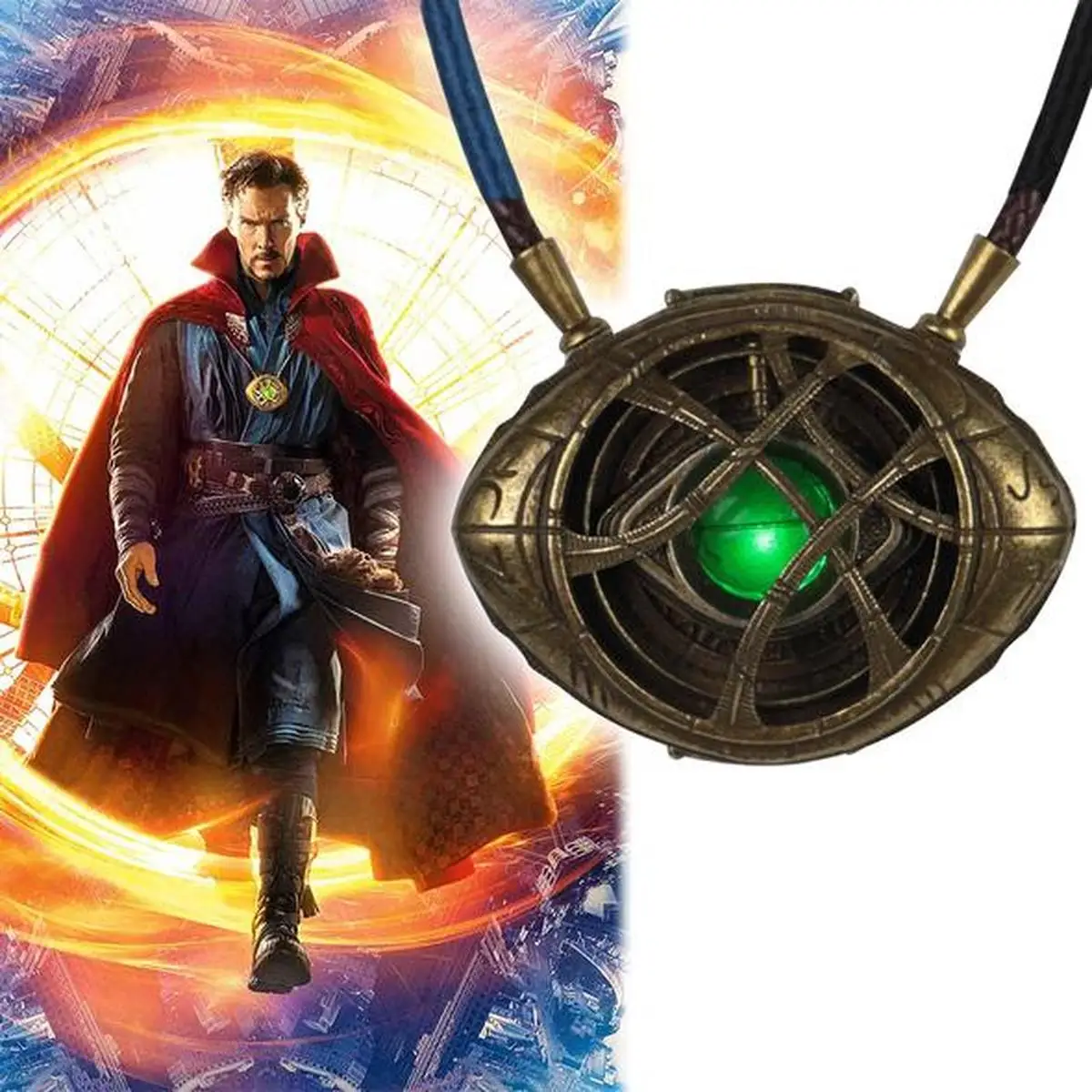 Доктор Странный Цепочки и ожерелья с светодиодный светильник Стив глаз Agamotto