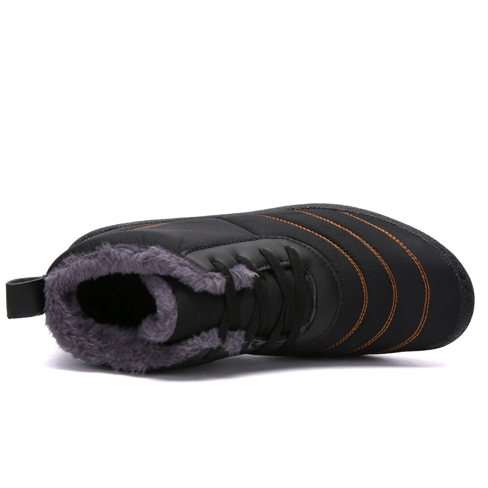 

Super Warm Men Boots Winter Boots Waterproof Rubber Plush Snow Boots England Retro ankle boots For Men Winter Shoes