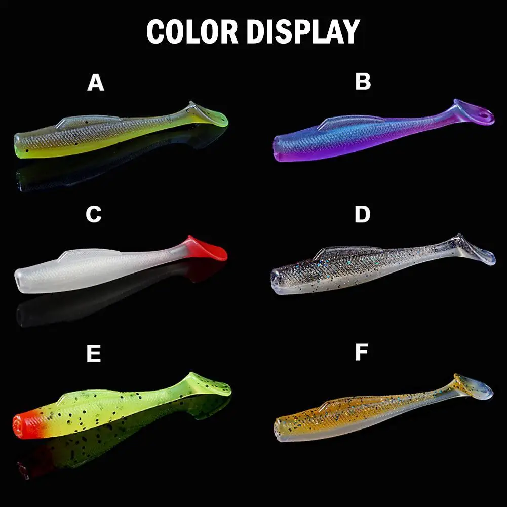 Мягкие рыболовные приманки в виде гольяна с T-образным хвостом 6 шт./лот 8 5 см