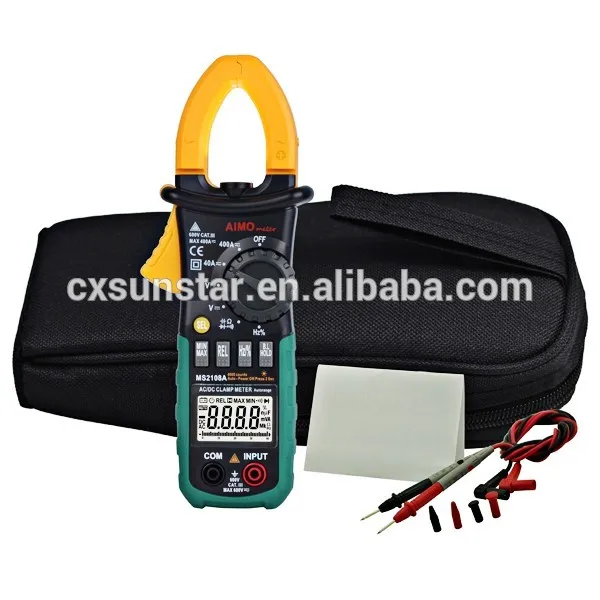 

MS2108A Auto Range Digital AC DC Clamp Meter Multimeter 400A Current Voltage Frequency Capacitance Tester Worklight