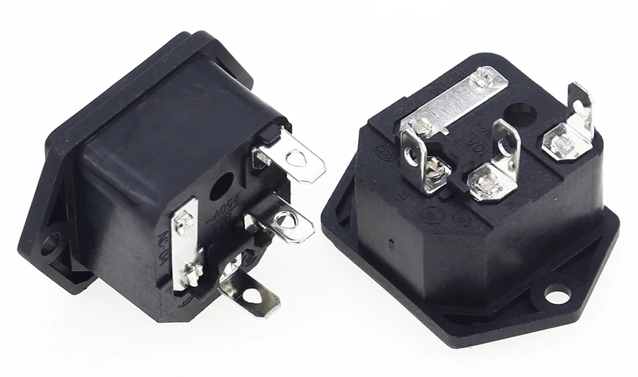 1 шт. панельный монтаж 3 Pin IEC 60320 C14 Входная вилка электропитания 15A AC 250V w/держатель предохранителя