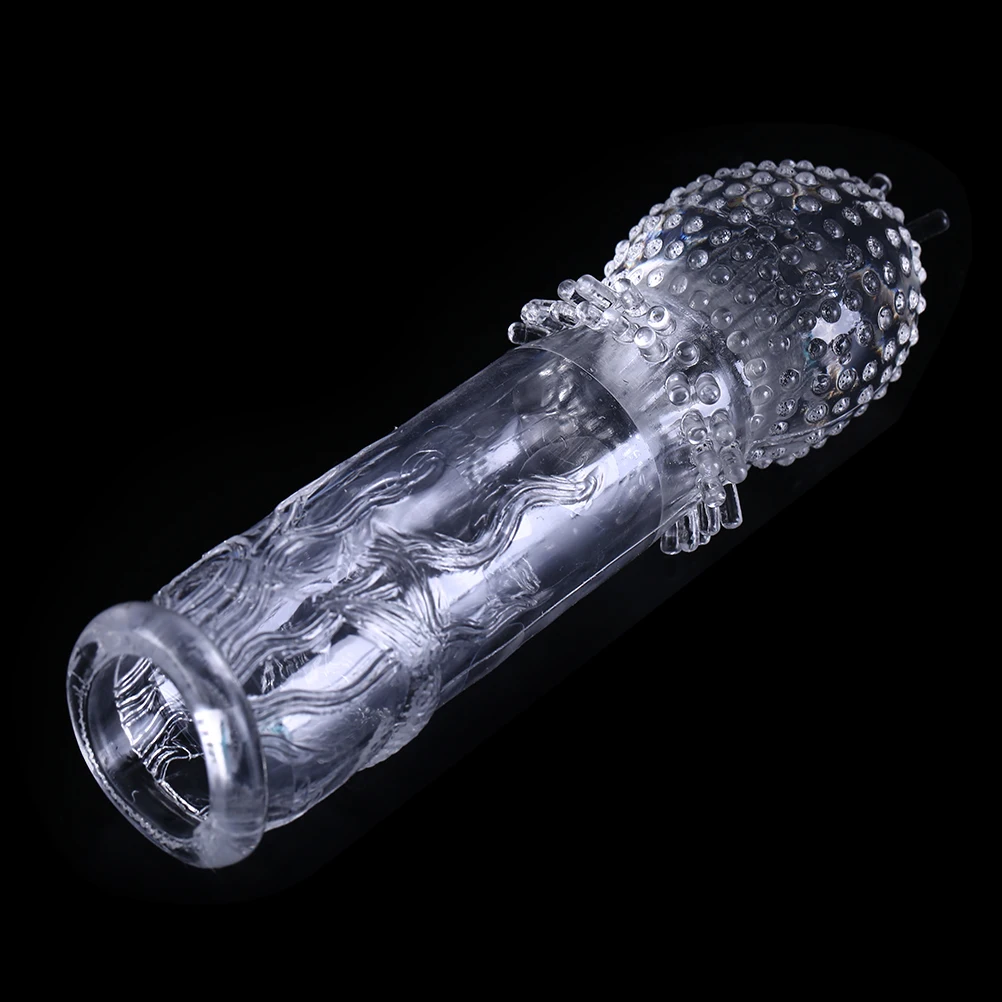 New Transparent G-spot Stimulation for Men Crystal Spike Penis Extender Dick Vibrator Reusable Delay Cock Ring | Красота и здоровье