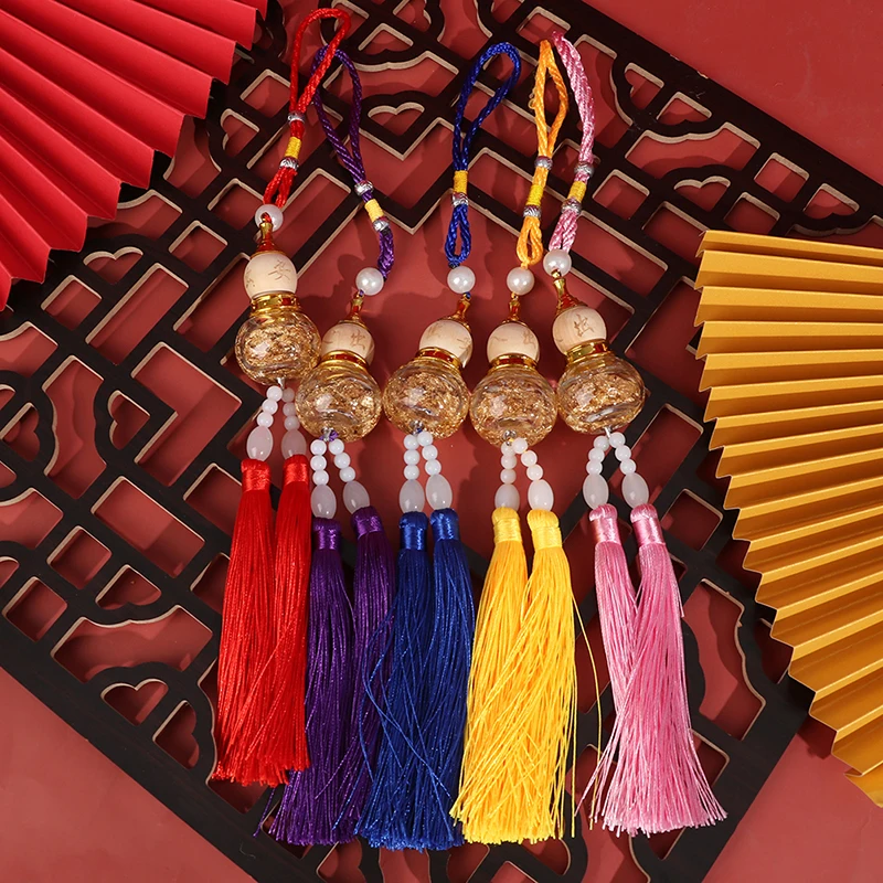 

Chinese Feng Shui Glass Gourd Gold Foil Double Tassel Fortune For Wealth Success