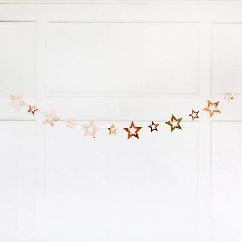 Бумажная гирлянда в форме звезды баннеры-ленты флажки для маленьких девочек