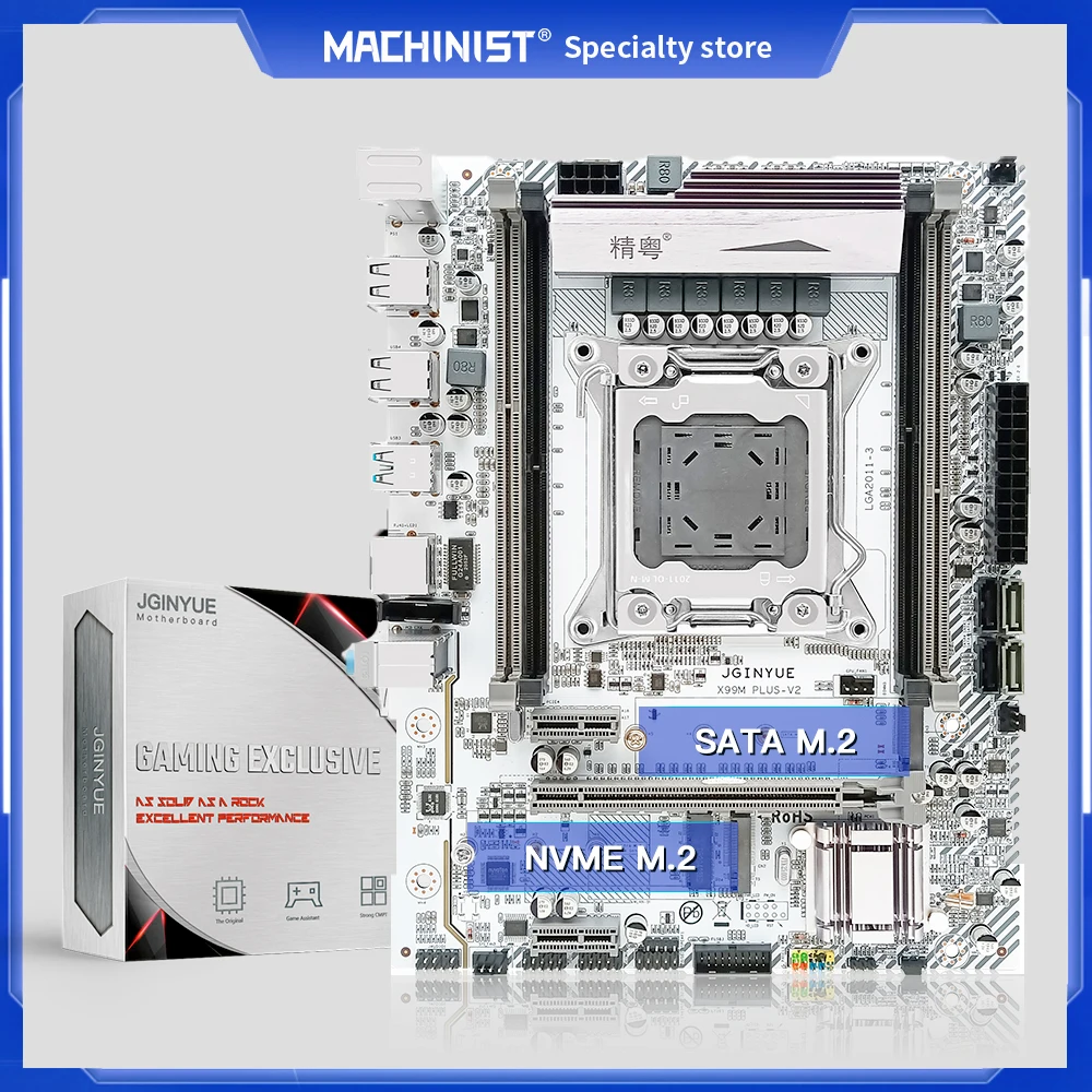

Материнская плата JGINYUE X99 LGA 2011-3 с поддержкой процессора Intel Xeon E5, DDR3 и Память DDR4 M.2 NVME SATA3.0 X99 PLUS V2