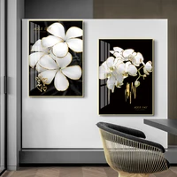 hd prints home decor abstract golde paintings poster flowers leaves wall art canvas modular no frame pictures for living room