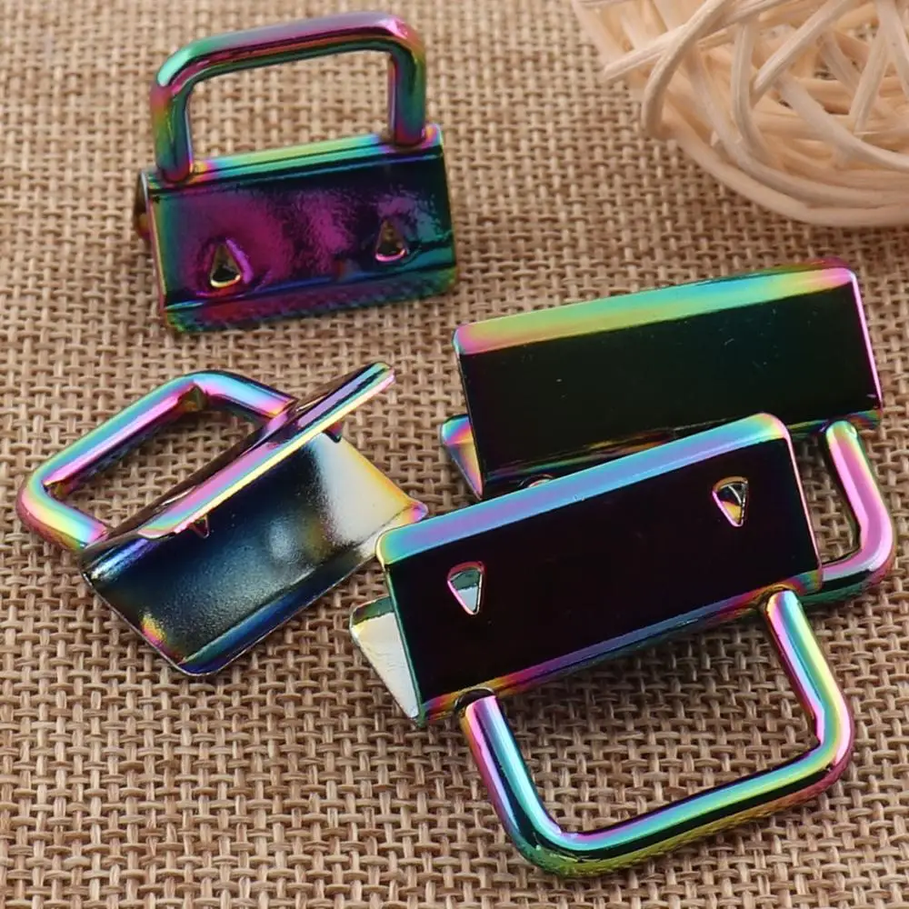 Брелок Радужный для ключей металлический кожаный с кольцом 25 мм/32 мм 10 шт. | Дом и