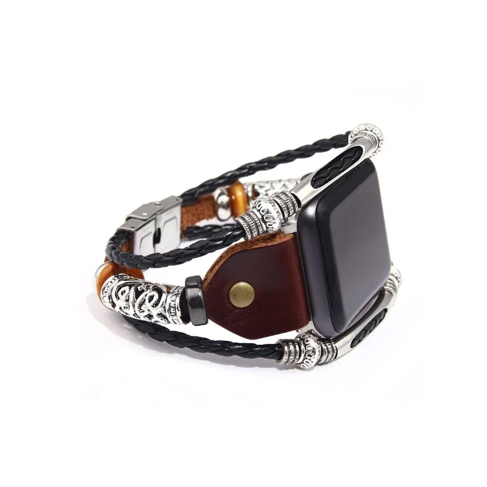 Кожаный сплав ремешок из нержавеющей стали Пряжка Смарт часы браслет|Браслеты с