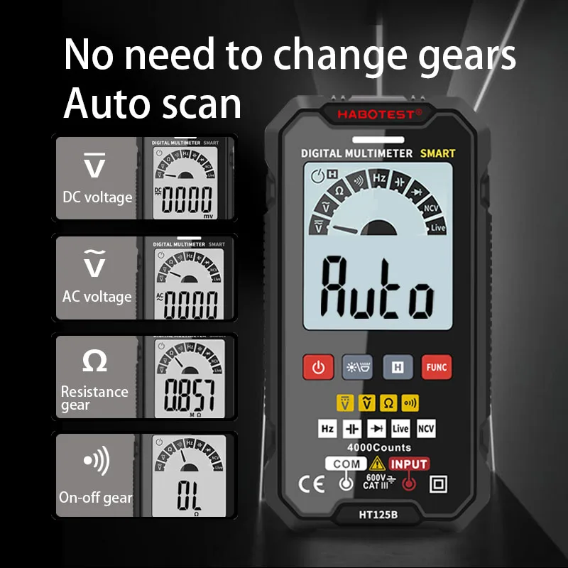 Профессиональный Интеллектуальный мультиметр цифровой автоматический диапазон