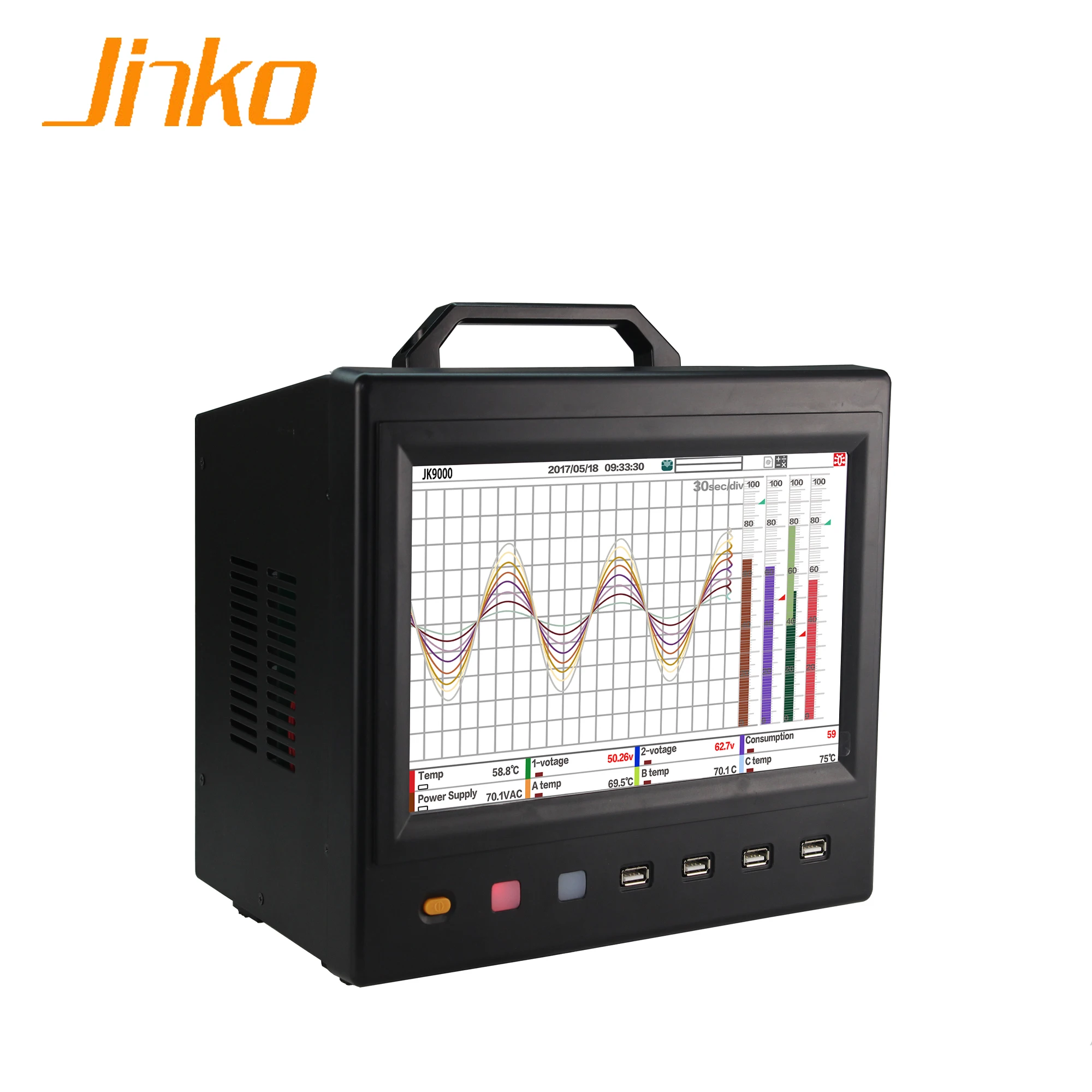 

New JK9000 16 Channels Multi-Channel Temperature data Logger Industrial instruments paperless logger