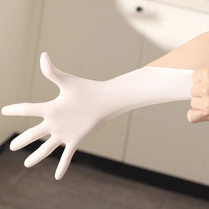 

10 PCS Latex Nitrile Disposable Black White Gloves Kitchen Protective Work Hand Household Cleaning Products Garden Accessories