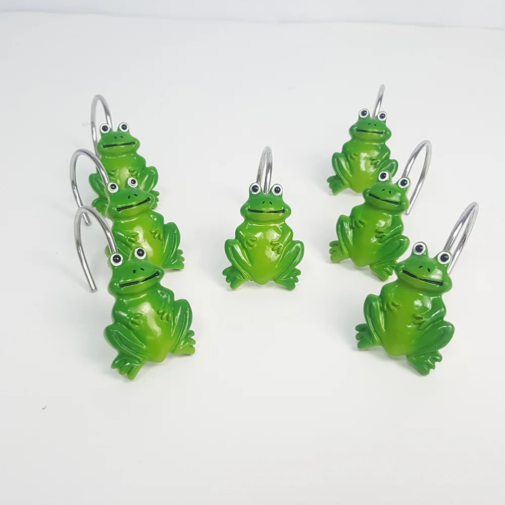 

24 Pcs 4.3x3.2cm Pattern Hooks Resin Drapery Hooks Curtain Hooks Towels Hangers for Bedroom Living Room